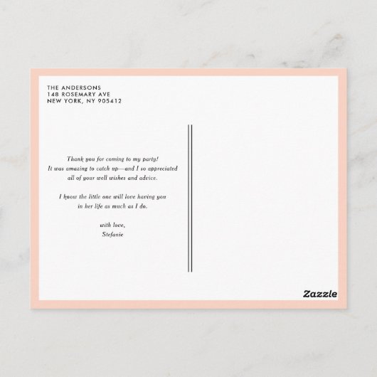 水彩春の花植物体ありがとう ポストカード (裏面)