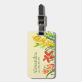 水彩春の花植物学イラストレーション ラゲッジタグ (正面縦)