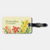 水彩春の花植物学イラストレーション ラゲッジタグ (裏面横)
