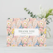 水彩春の花植物学 卒業 サンキューカード (スタンド正面)