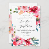 水彩春の花結婚ズ 案内状 (正面/裏面)