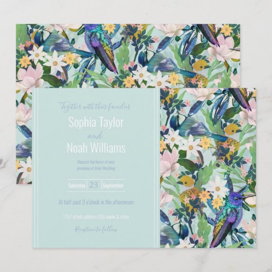 水彩春の花鳥模様 (正面/裏面)