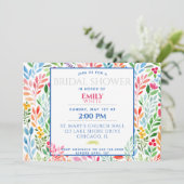 水彩春の花 ウェディング ブライダルシャワー 招待状 (スタンド正面)