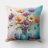 水彩春の花 クッション (正面)