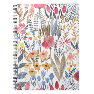 水彩春の花、シームレ鮮やかームパター ノートブック