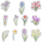 水彩春の花 シール (正面)