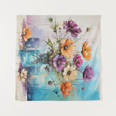 水彩春の花 タペストリー (正面(横))