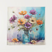 水彩春の花 タペストリー (正面)