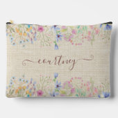 水彩春の花 パーソナライズされた アクセサリーポーチ (正面)