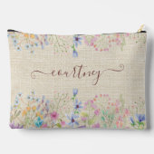 水彩春の花 パーソナライズされた アクセサリーポーチ (裏面)