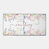 水彩春の花 パーソナライズされた デスクマット (正面)