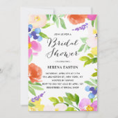 水彩春の花 ブライダルシャワー招待状 招待状 (正面)
