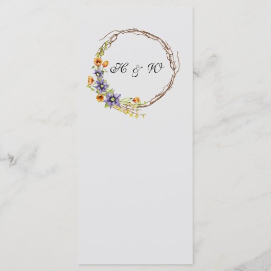 水彩春の花 メニュー (裏面)