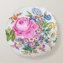 水彩春の花 ラウンドクッション