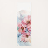 水彩春の花。[名前を追加]: ヨガマット (正面)