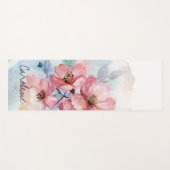 水彩春の花。[名前を追加]: ヨガマット (正面(横))