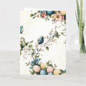 水彩春の花&鳥類復活祭 シーズンカード (裏面)