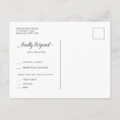 水彩春の花 RSVP インビテーションポストカード (裏面)