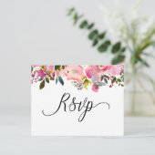 水彩春の花 RSVP インビテーションポストカード (スタンド正面)
