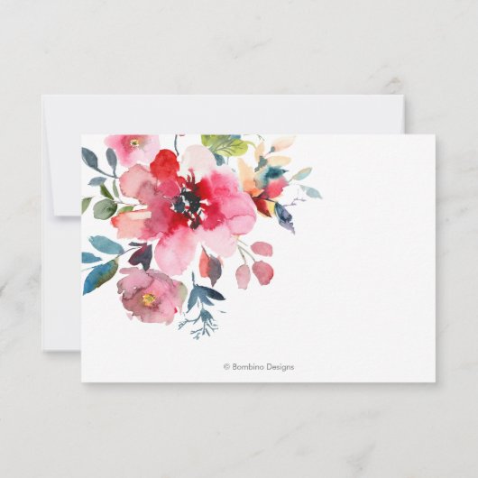 水彩春の花 RSVP 案内状 (裏面)