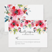 水彩春の花 RSVP 案内状 (正面/裏面)