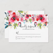 水彩春の花RSVP 案内状 (正面/裏面)