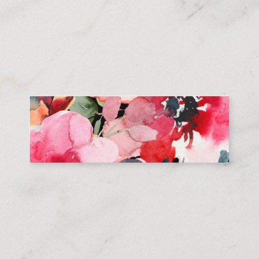 水彩春の花WebサイトRSVPエンクロージャ スキニー名刺 (裏面)