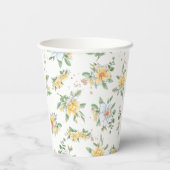 水彩春ひまわり&デイジーデザイン 紙コップ (裏面)