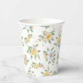 水彩春ひまわり&デイジーデザイン 紙コップ (正面)