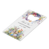 水彩春をテーマにした結婚式の引き出物 クレジットカード栓抜き (正面アングル)