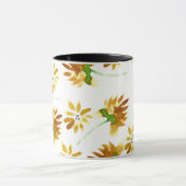 水彩春イエローフローラ植物模様 マグカップ (中央)