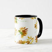 水彩春イエローフローラ植物模様 マグカップ (正面右)