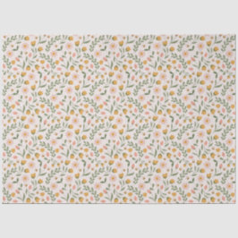 水彩春イースターフラワーズ&ミツバチ 薄葉紙