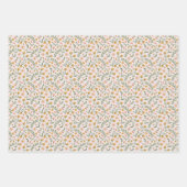 水彩春イースター花模様とストライプ ラッピングペーパーシート (正面)