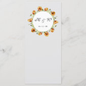 水彩春オレンジチューリップ結婚ズ メニュー (裏面)