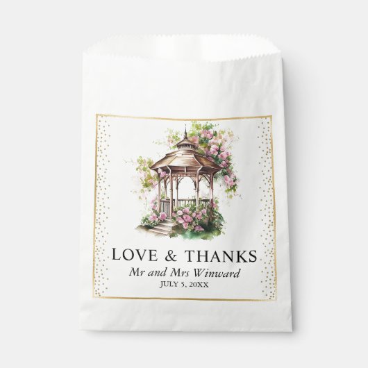 水彩春ガーデンガゼボ結婚ズ フェイバーバッグ (正面)