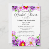 水彩春ガーデンフラワーズブライダルシャワー 招待状 (正面)