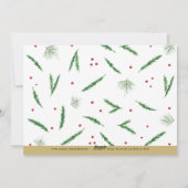 水彩春クリスマスジョイ3枚フォトカード シーズンカード (裏面)