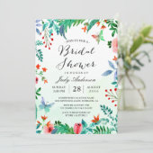 水彩春グリーナリーフローラブライダルシャワー 招待状 (スタンド正面)