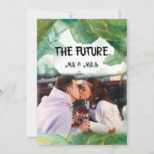 水彩春グリーン婚約招待状 招待状 (裏面)