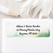 水彩春グリーン差出人住所ラベル ラベル (インサイチュ)