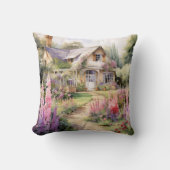 水彩春コテージガーデンチャーム クッション (正面)