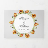 水彩春チューリップすべて1つ 三つ折り招待状 (カバー)