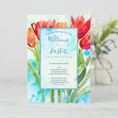 水彩春チューリップイースター招待状 招待状 (スタンド正面)