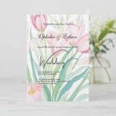 水彩春チューリップ結婚式招待状 招待状 (スタンド正面)