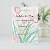 水彩春チューリップ結婚式招待状 招待状 (スタンド正面)