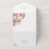 水彩春チューリップrsvp付結婚き オールインワン招待状 (外側)