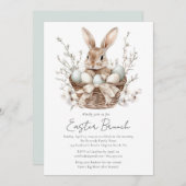 水彩春バニーイースターブランチ招待状 招待状 (正面/裏面)