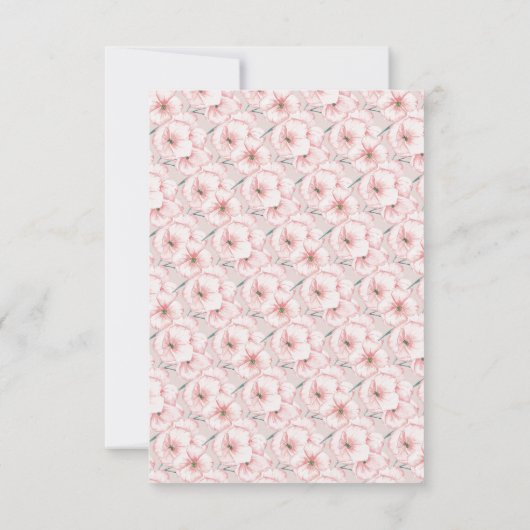水彩春バプテスマフローラピンク献身 招待状 (裏面)