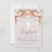 水彩春バプテスマフローラ献身ムーブ 招待状 (正面)